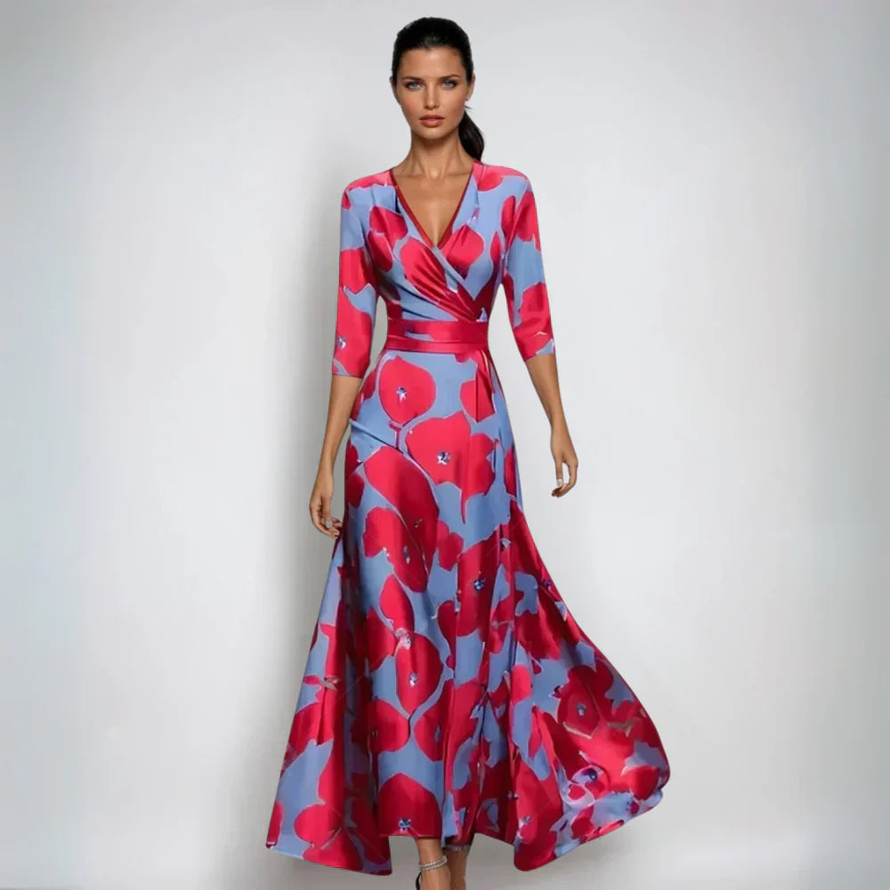 Isa | Stilvolles geblümtes Wickelkleid für mühelose Eleganz