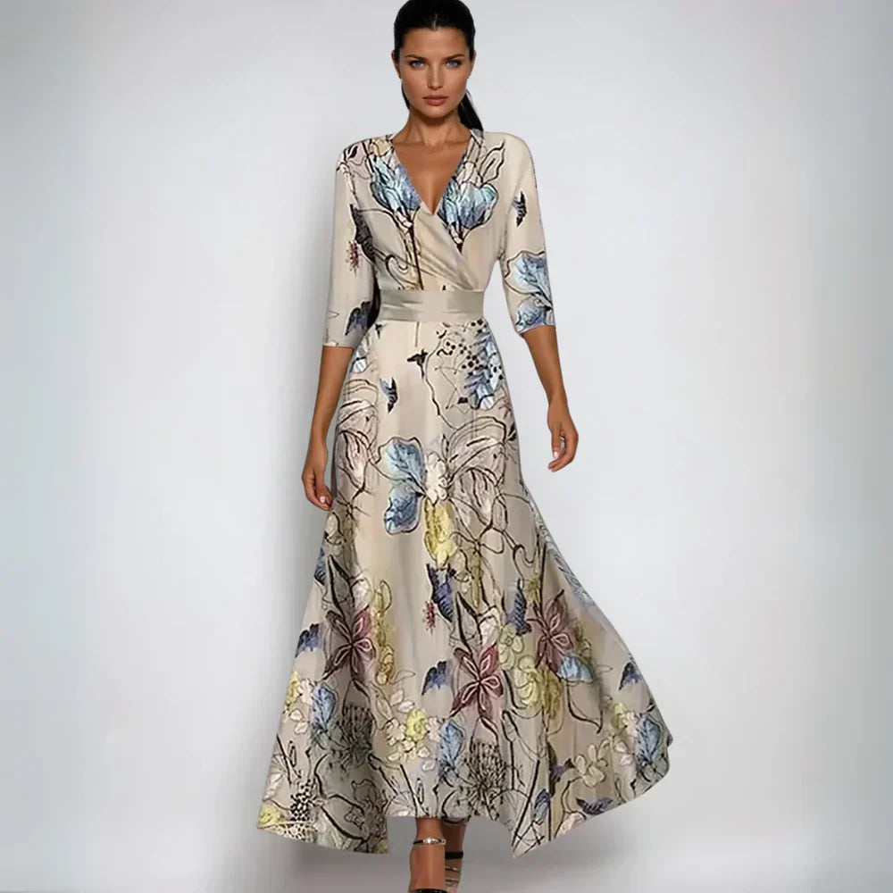 Isa | Stilvolles geblümtes Wickelkleid für mühelose Eleganz
