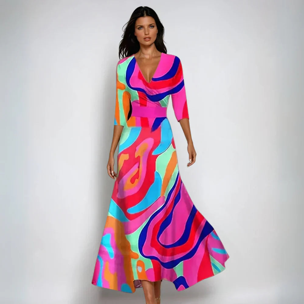 Isa | Stilvolles geblümtes Wickelkleid für mühelose Eleganz